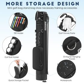 Findway golf stand bag valuables pocket keeps keys and phone secure while you play
