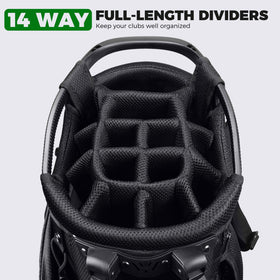 Findway multi-pocket storage golf bag for balls, accessories, and gear.