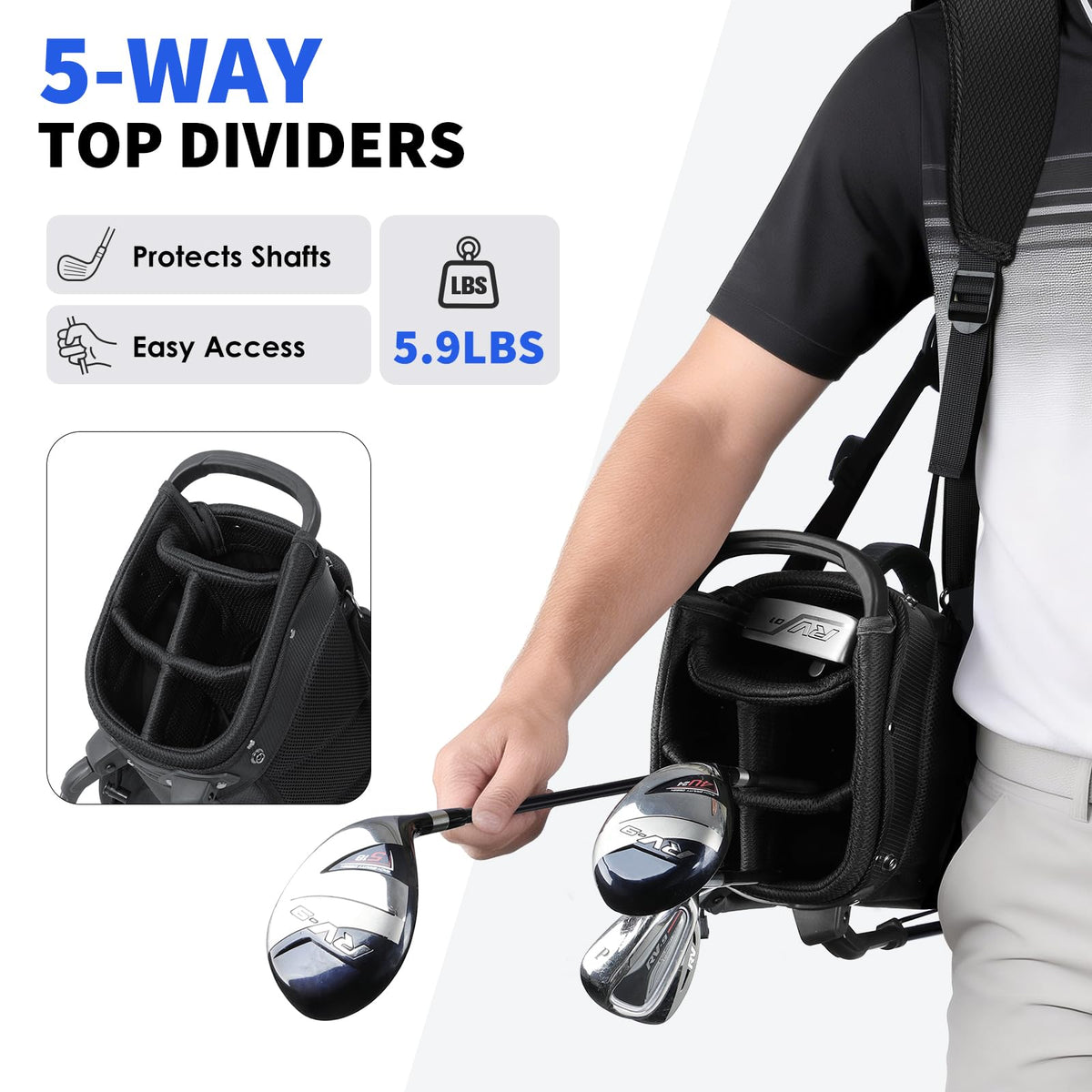 Findway quick-lift stand-handle in action on the course.