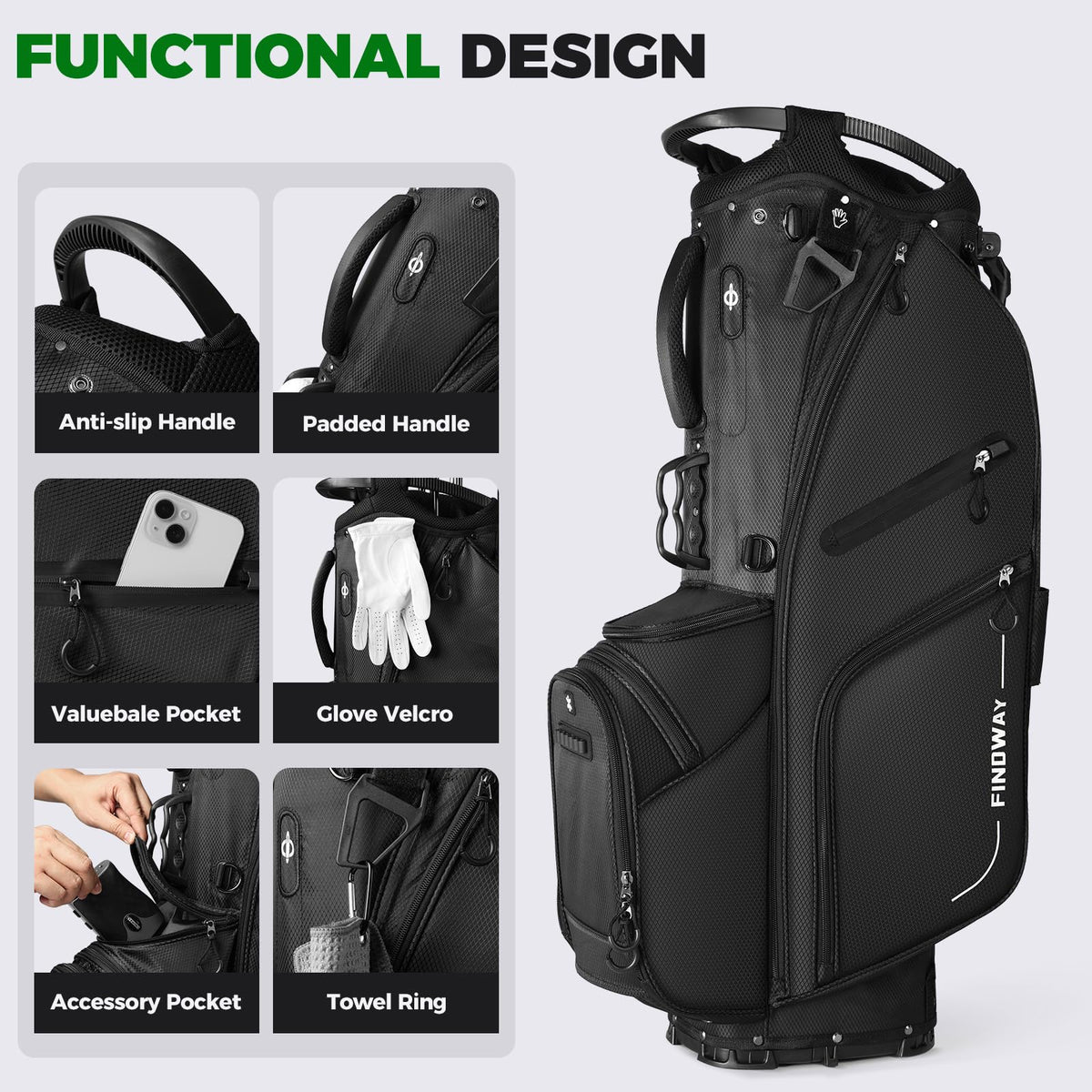 Findway rain cover pocket keeps gear dry during unexpected showers.