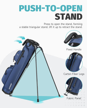 Findway retractable stand legs deployed for stable setup on the tee or path