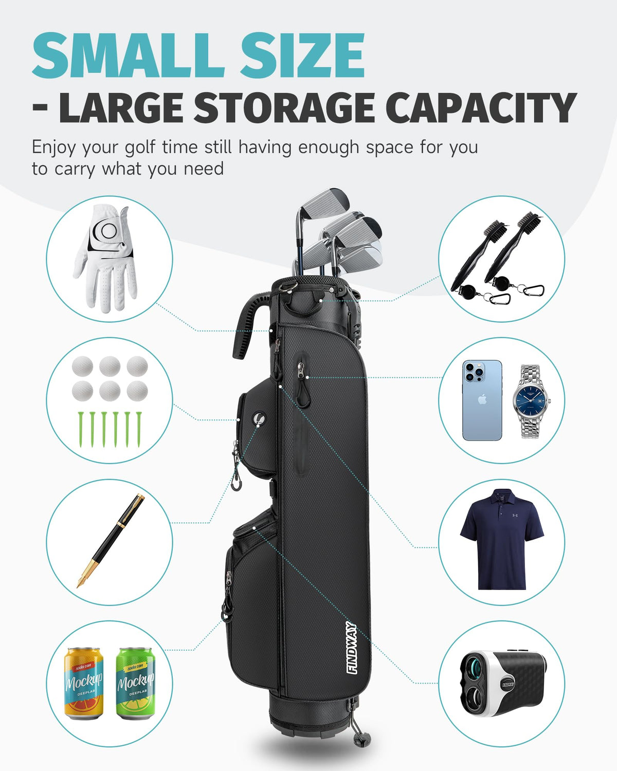 Findway three way divider keeps clubs organized during play
