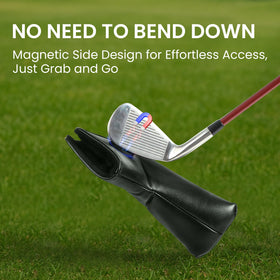 Finger Ten external cart magnet keeps your ball marker handy on the golf cart.