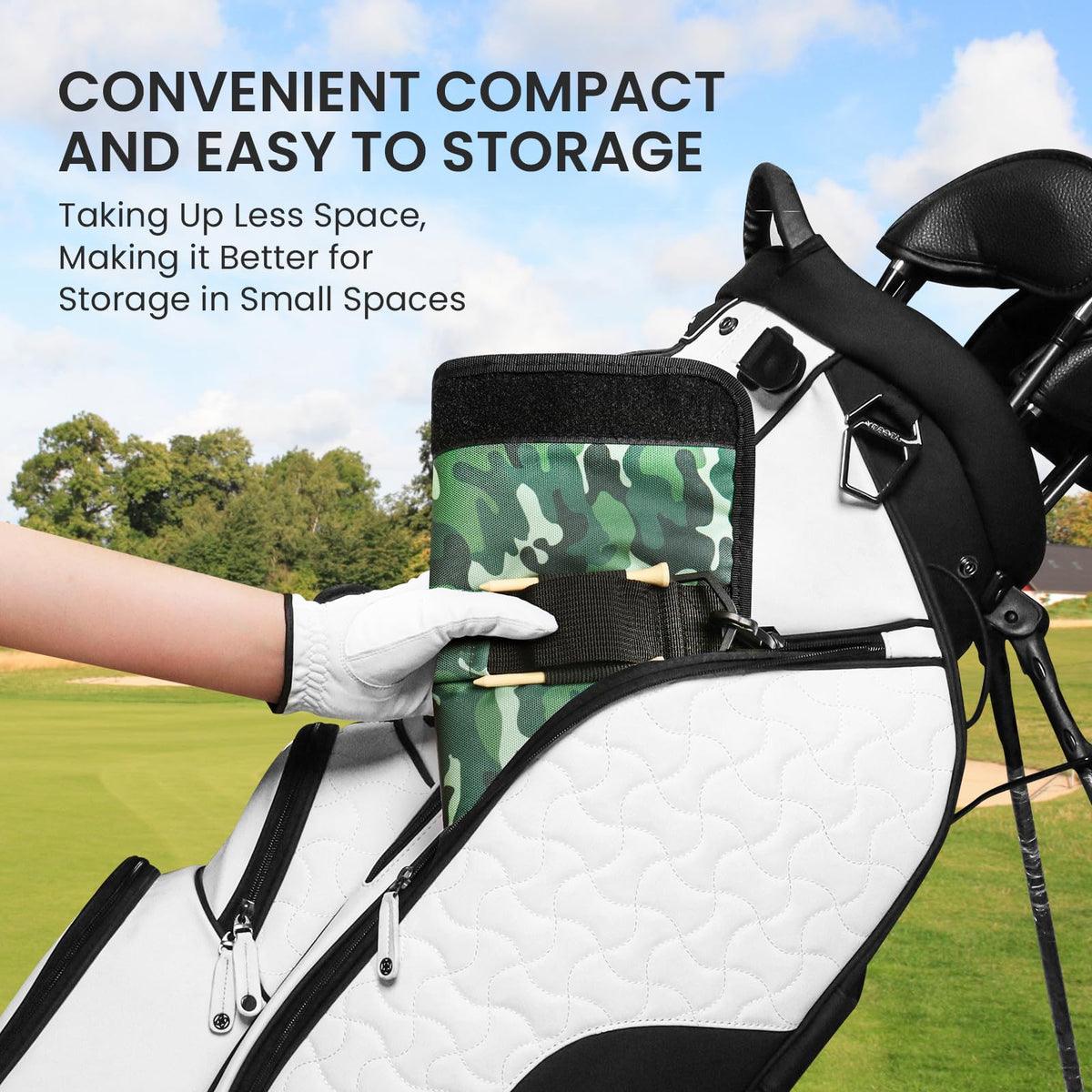 FINGER TEN carry bag with shoulder strap for easy club transport