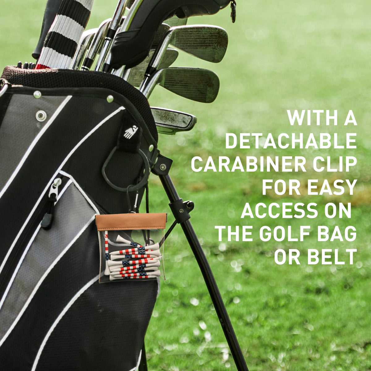 FINGER TEN detachable carabiner clip keeps the pouch secure on your bag.