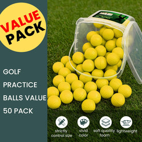 FINGER TEN foam golf balls in hand showing soft-touch feel for quiet practice.