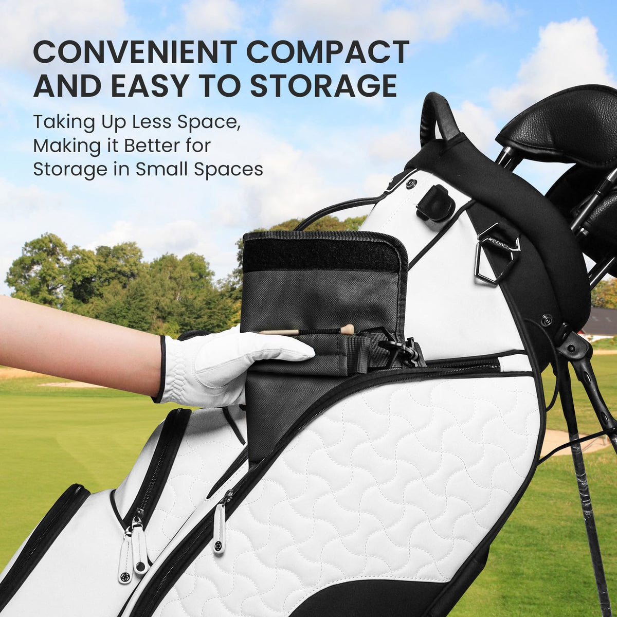 FINGER TEN mini golf bag canvas material highlights durable, lightweight construction