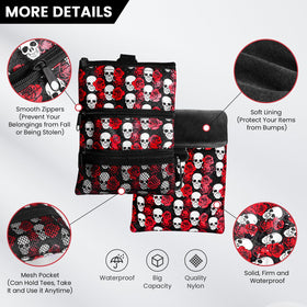 FINGER TEN Golf Pouch Rose on bag with clip for easy attachment.