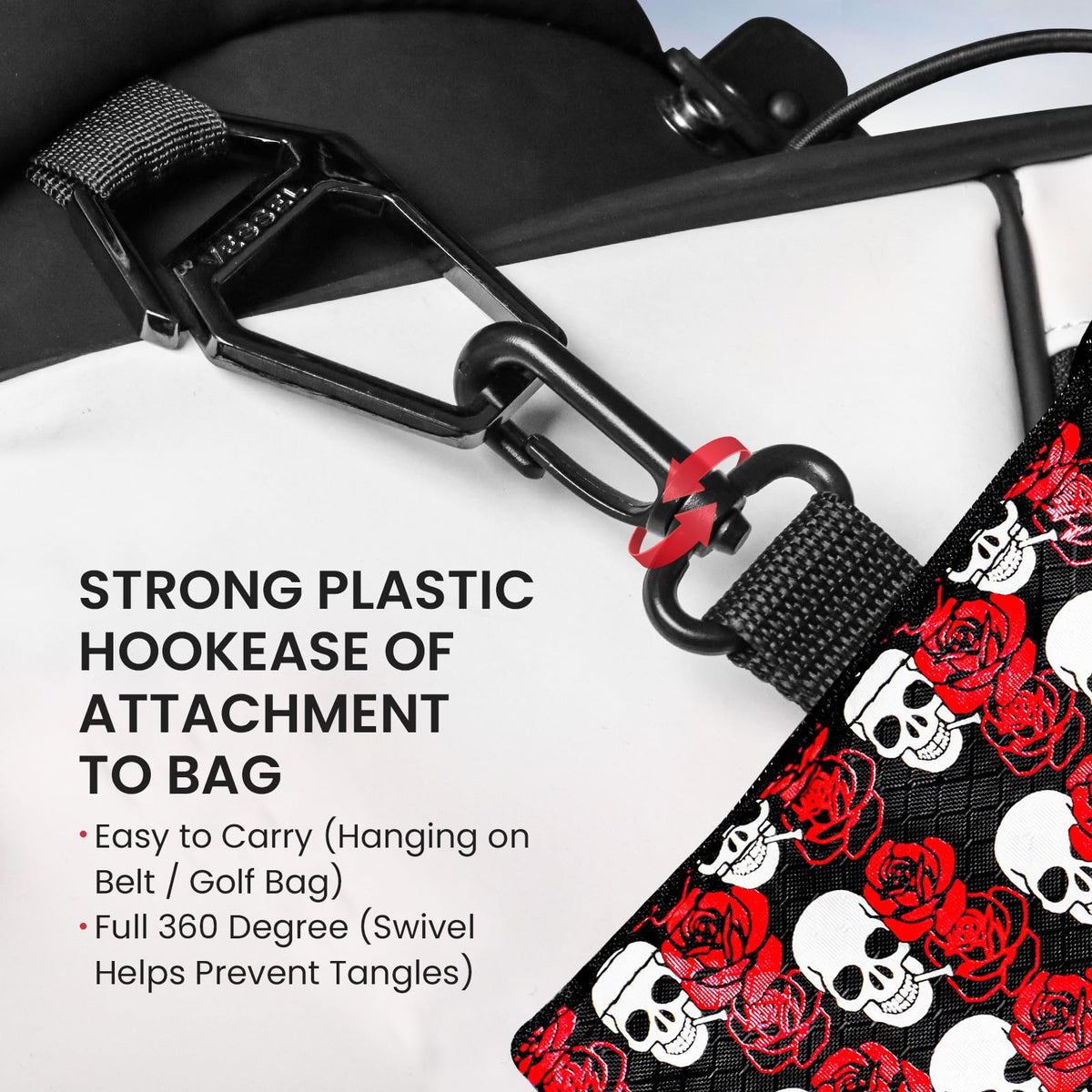 FINGER TEN Zippered pocket and gear clip in Rose pouch.