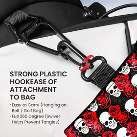 FINGER TEN Zippered pocket and gear clip in Rose pouch.