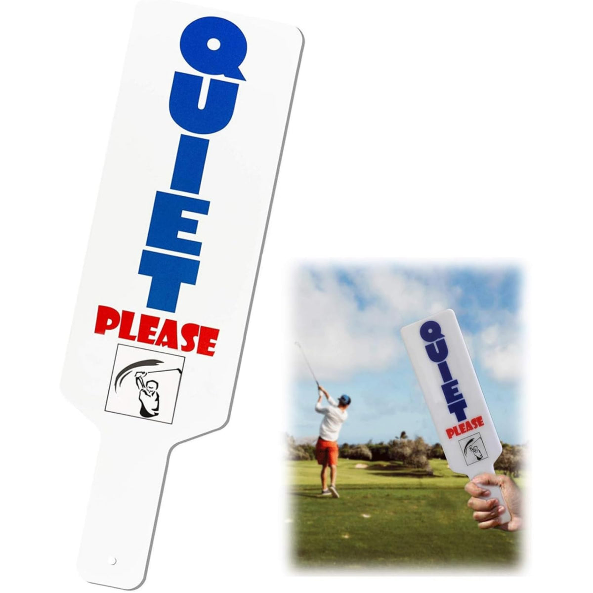 Finger Ten Golf Quiet Sign clearly displays etiquette reminders on the course.