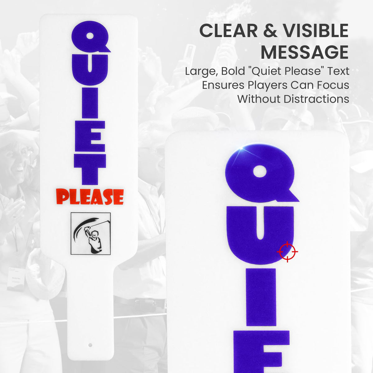 Finger Ten Golf Quiet Sign boosts on-course visibility for a quieter, more respectful round.