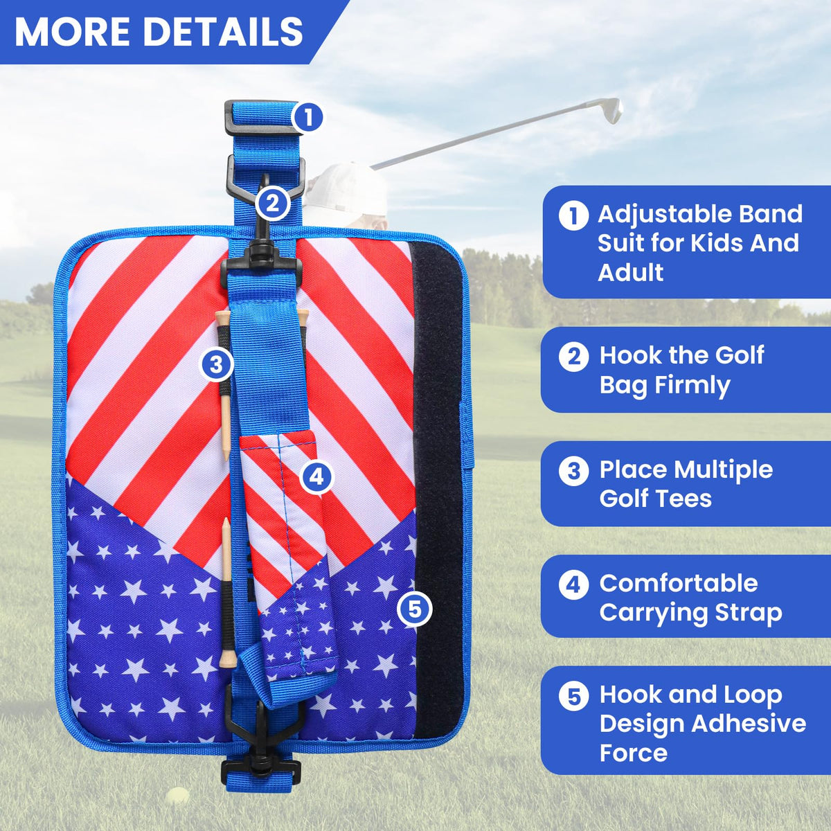 FINGER TEN golf bag holding 3–6 clubs and tees for quick range sessions.