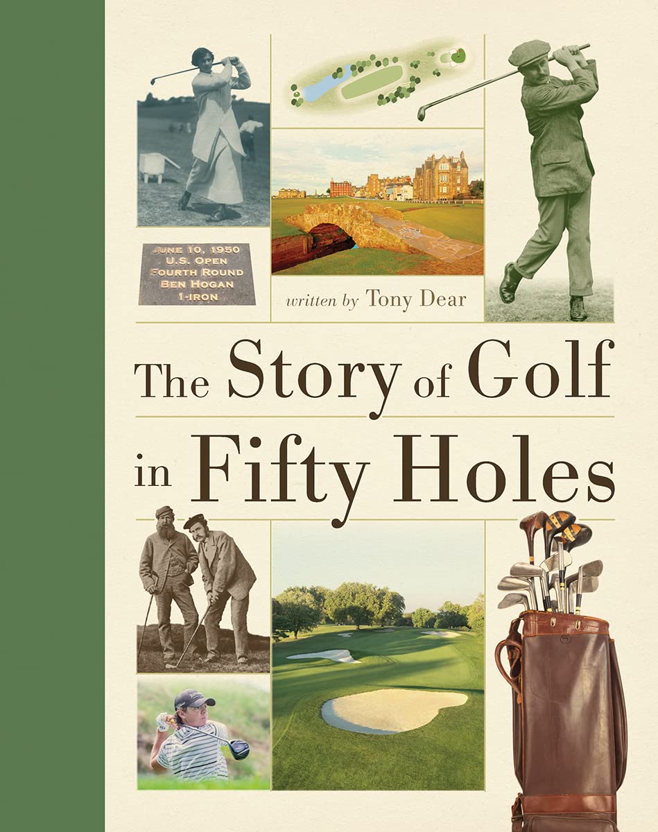 Firefly Books cover for The Story of Golf in Fifty Holes, inviting golf history fans to explore legends.