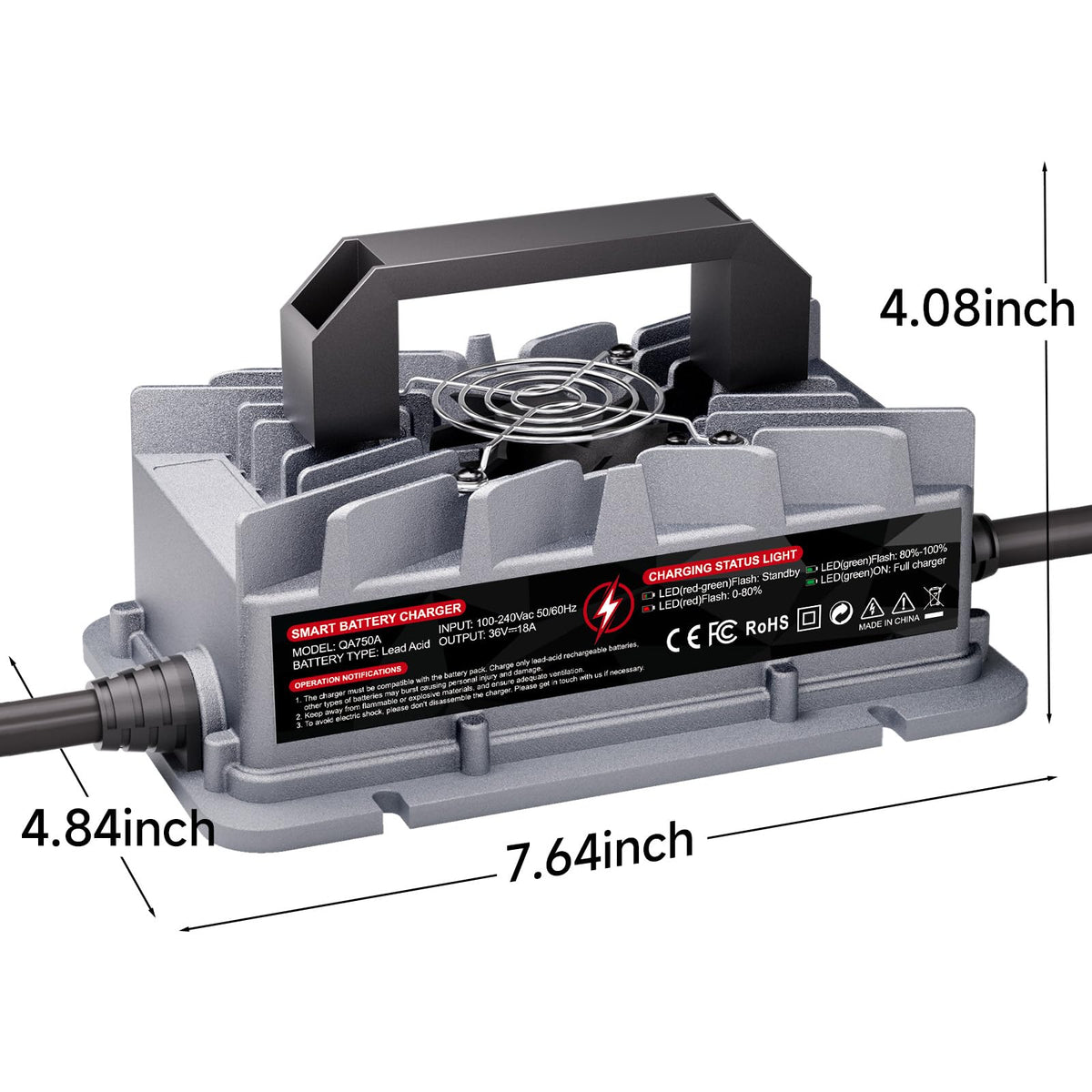 FirstPower Pro 36V EZGO TXT charger rugged build for daily golf use.