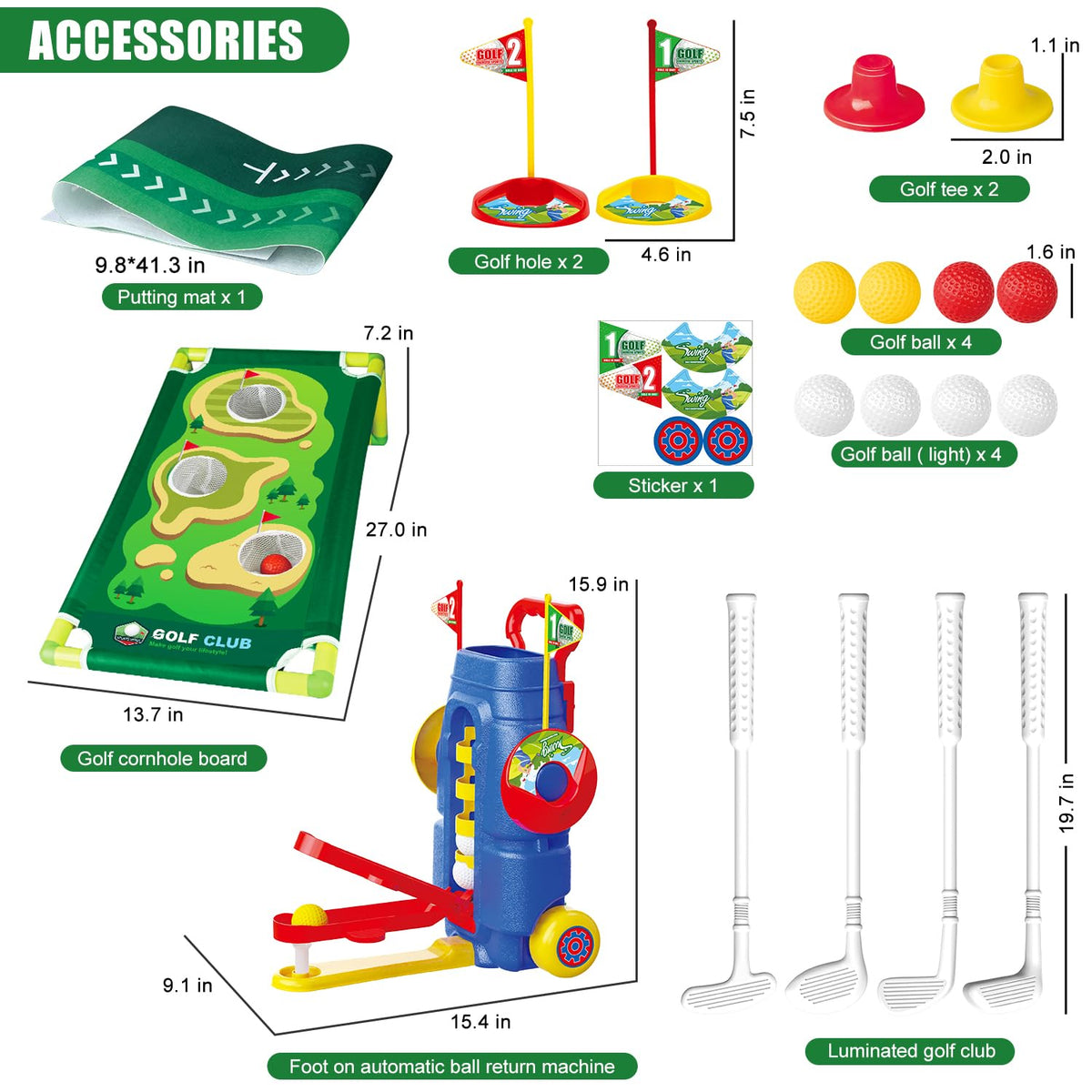 Fistone birthday gift set for budding golfers ages 3 to 8.
