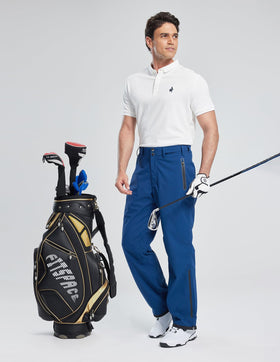 Fit Space Golf Climastorm pants back view with seam sealed protection for rain on the course.