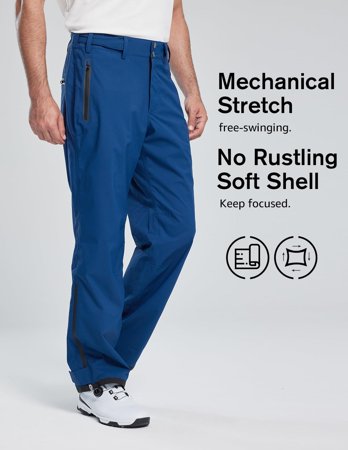 Fit Space Climastorm pants belt and Velcro closure for a customized fit