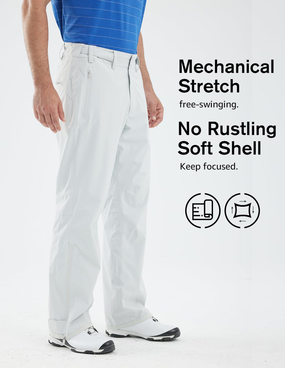 fit space Climastorm leg-closure with Velcro for versatile hem fit.