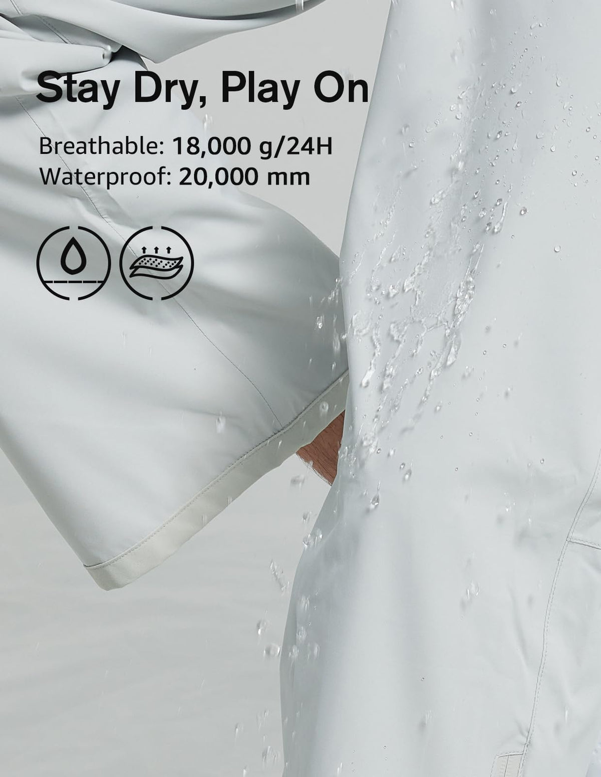 fit space Climastorm pockets with waterproof zipper offer secure storage.