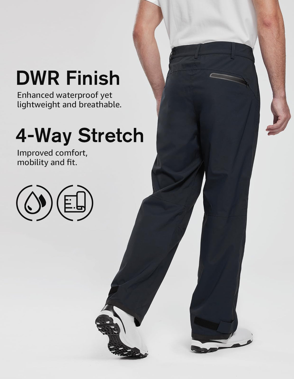 Fit Space Climastorm fabric close-up shows 4-way stretch without elastic fibers.