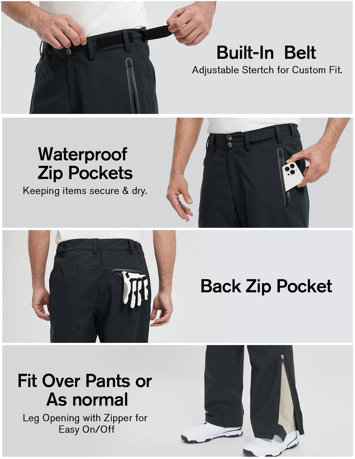 fit space Golf Climastorm rain pants packable design for easy storage on the go