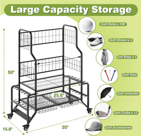 Durable steel golf rack finished in powder coating for long-term use