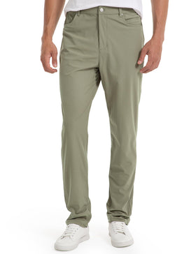 FitsT4 Sports men's golf pants front view with 6-pocket layout for on-course storage.