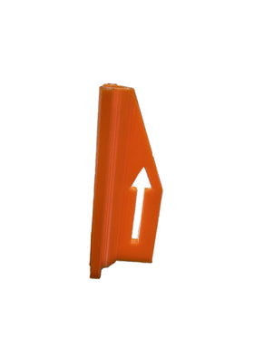 Fitter Critter disc golf basket arrow clip enhances visibility on courses.