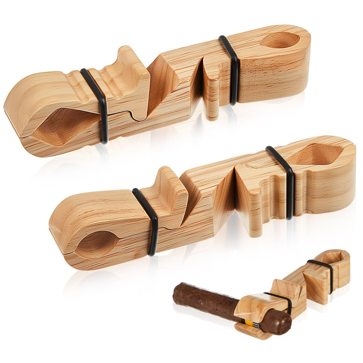 Fiwochic wooden golf cart holder with clip keeps items secure on uneven ground