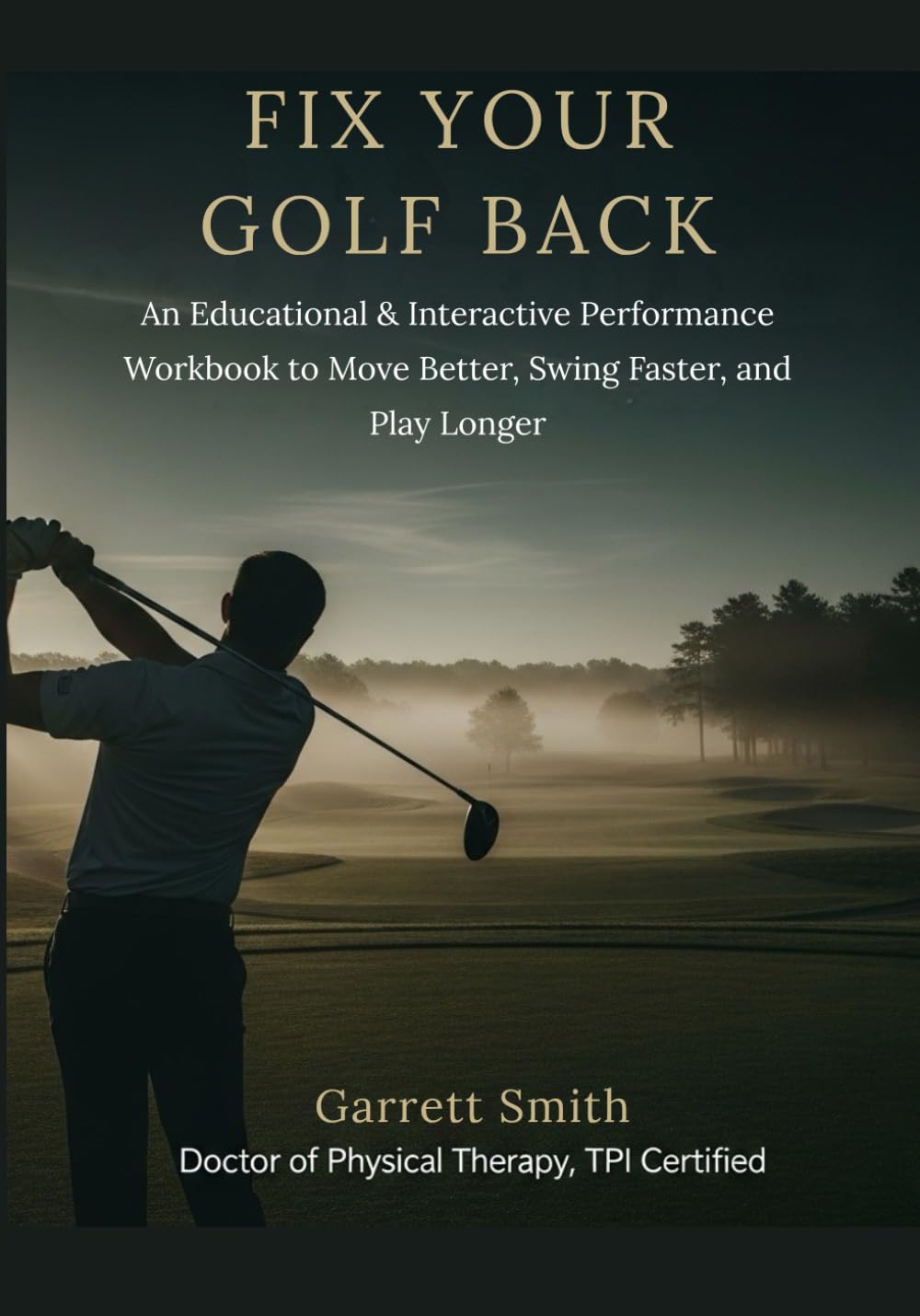 Fix Your Golf Back workbook cover with guided drills for mobility and swing consistency.