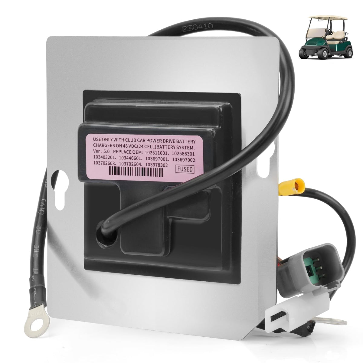 FIXHAWK 48V Club Car Precedent OBC in dash manages battery power for smoother rides.