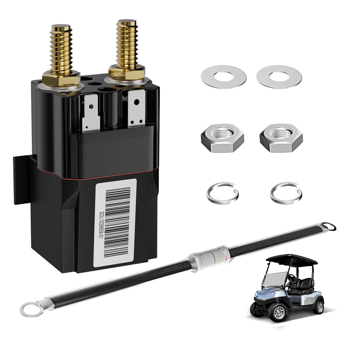 FIXHAWK 48V Club Car solenoid front view with durable contacts for reliable operation