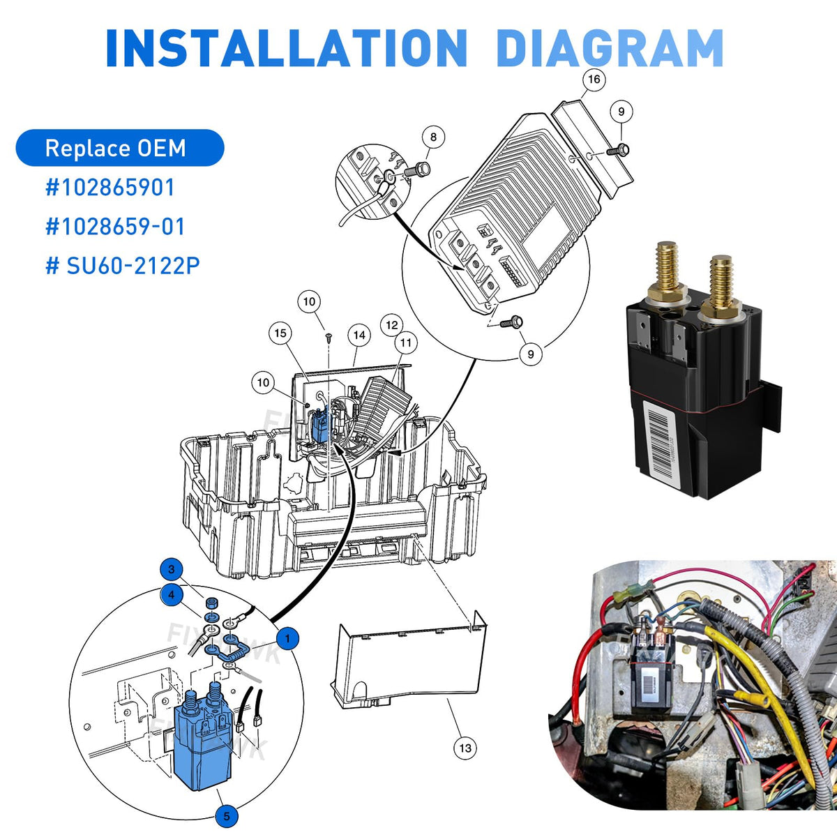 FIXHAWK solenoid packaging showing OEM compatibility documentation