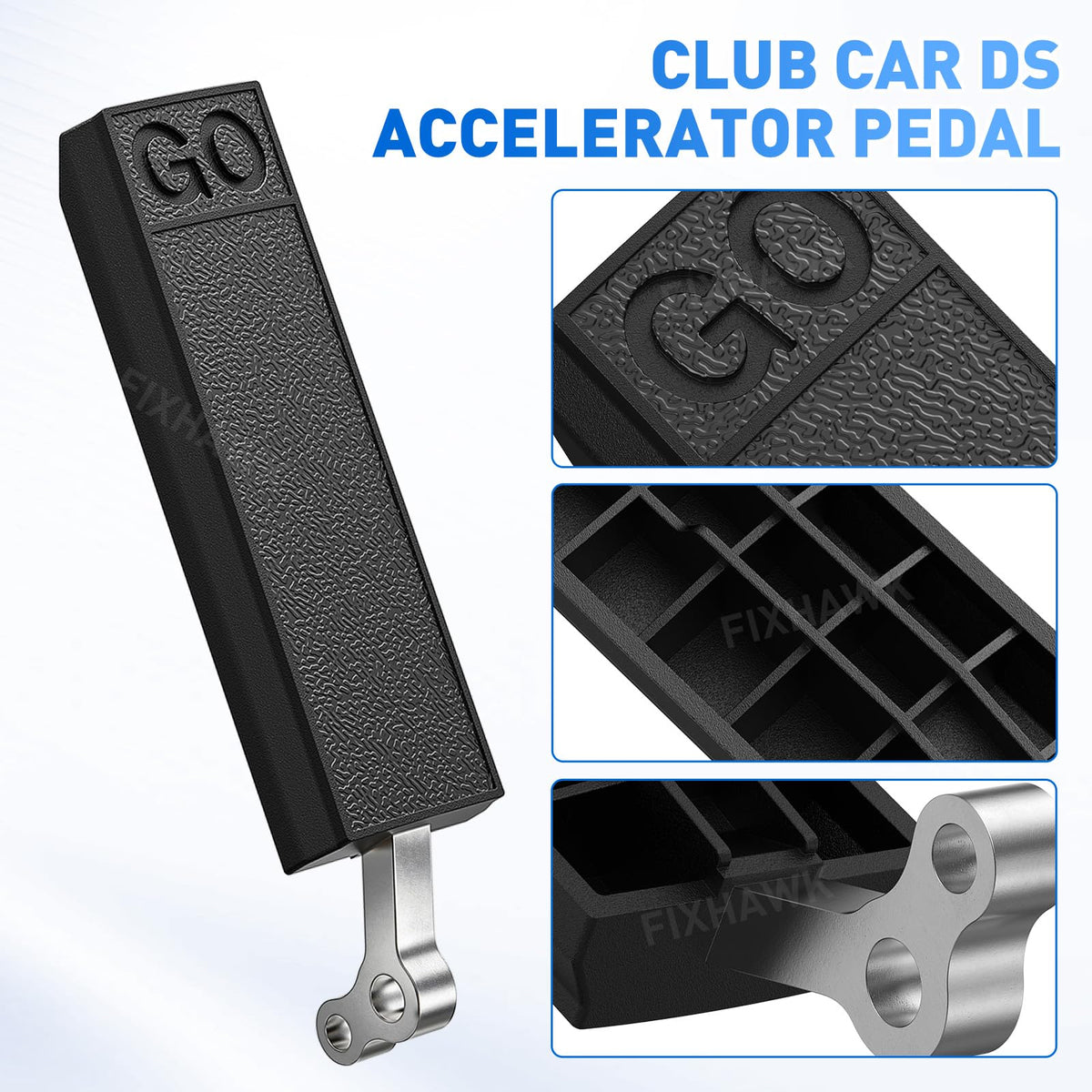Bracket and bushing assembly reduces pedal play for precise control