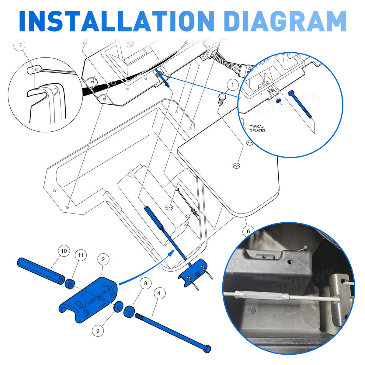 FIXHAWK durable iron and cycloidal steel rod resists wear for longevity