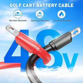 FIXHAWK Club Car cables 6-pcs close-up highlights heavy-duty copper cores for performance.