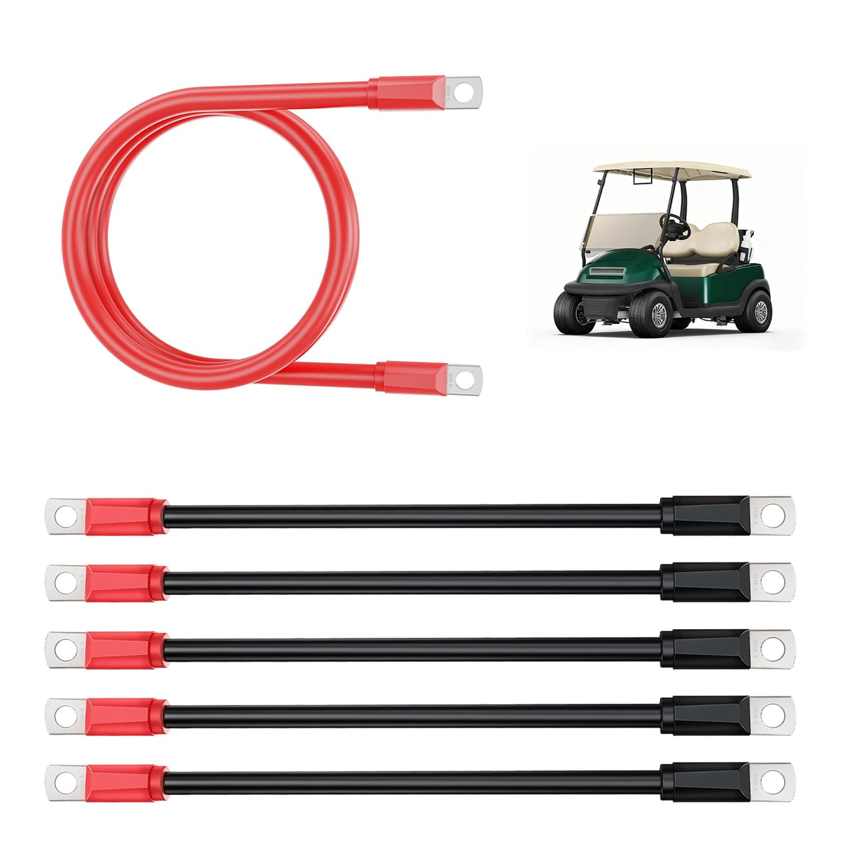 FIXHAWK Club Car cables pack front view demonstrates durable, reliable power delivery.