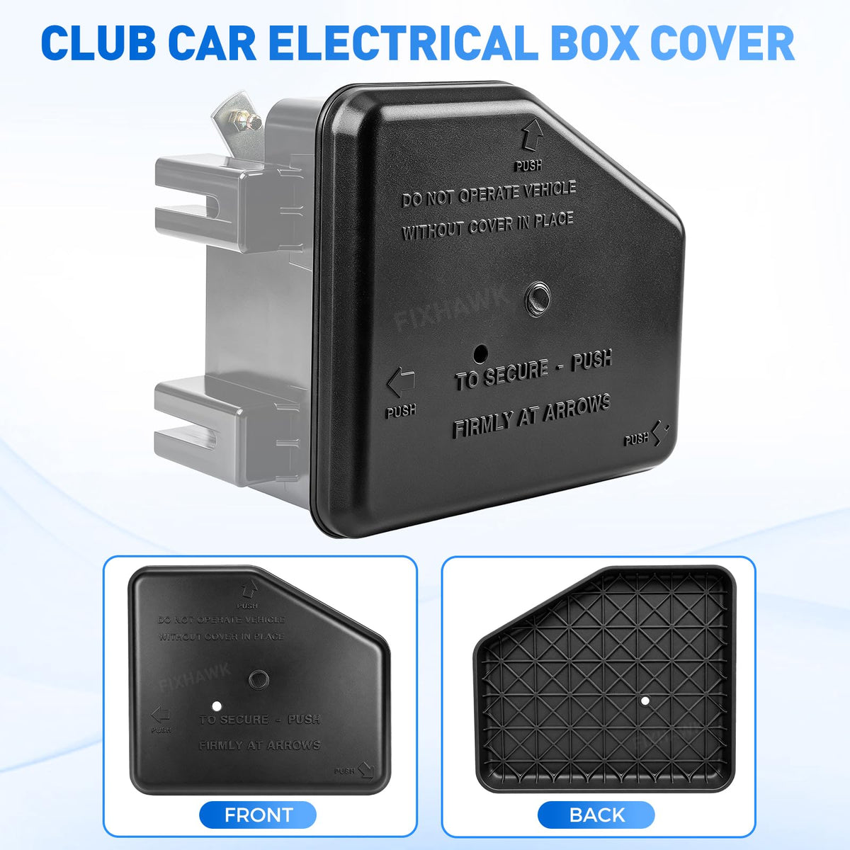 FIXHAWK Club Car DS box cover installed on a cart's electrical box