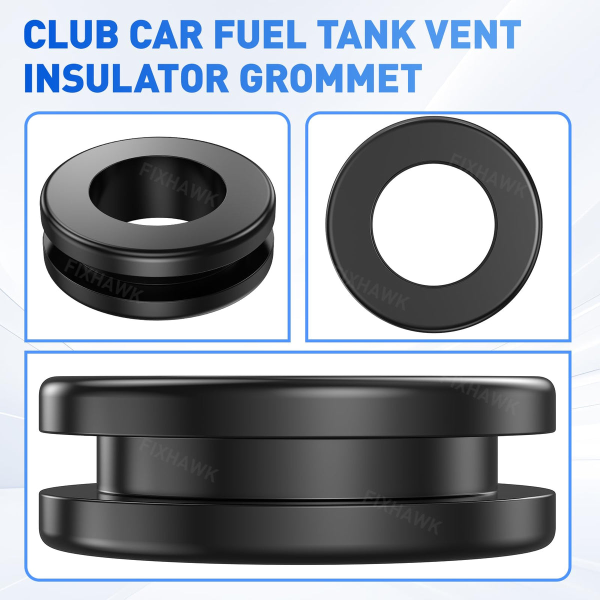 FIXHAWK grommet installed in Club Car DS and Precedent fuel area.