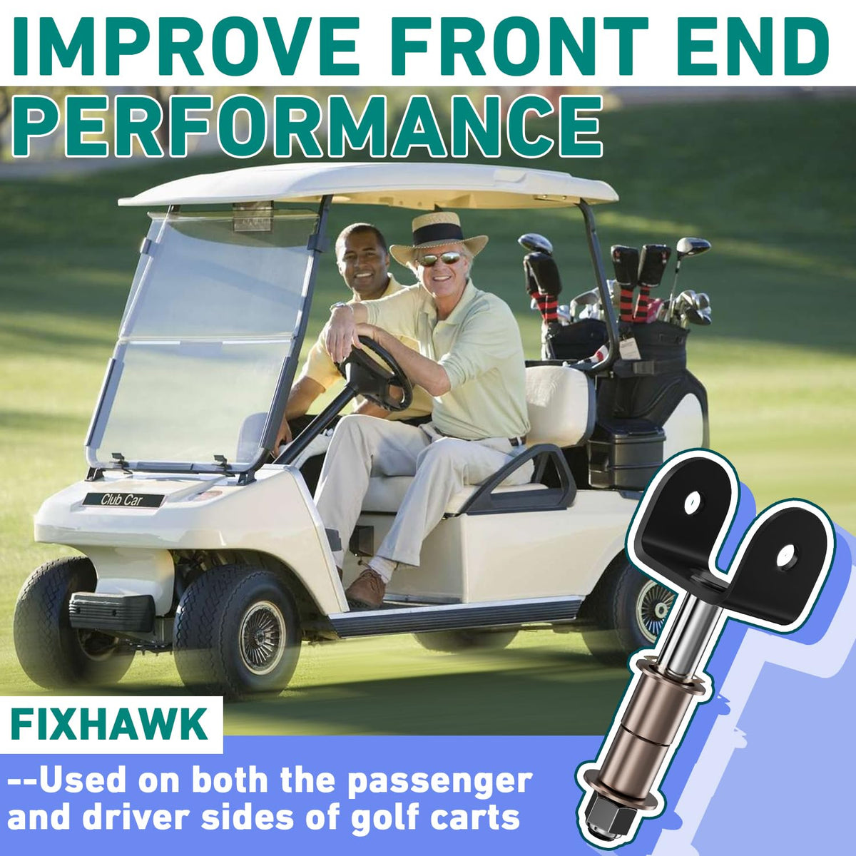 FIXHAWK Club Car DS upper main bushings support stable steering geometry.