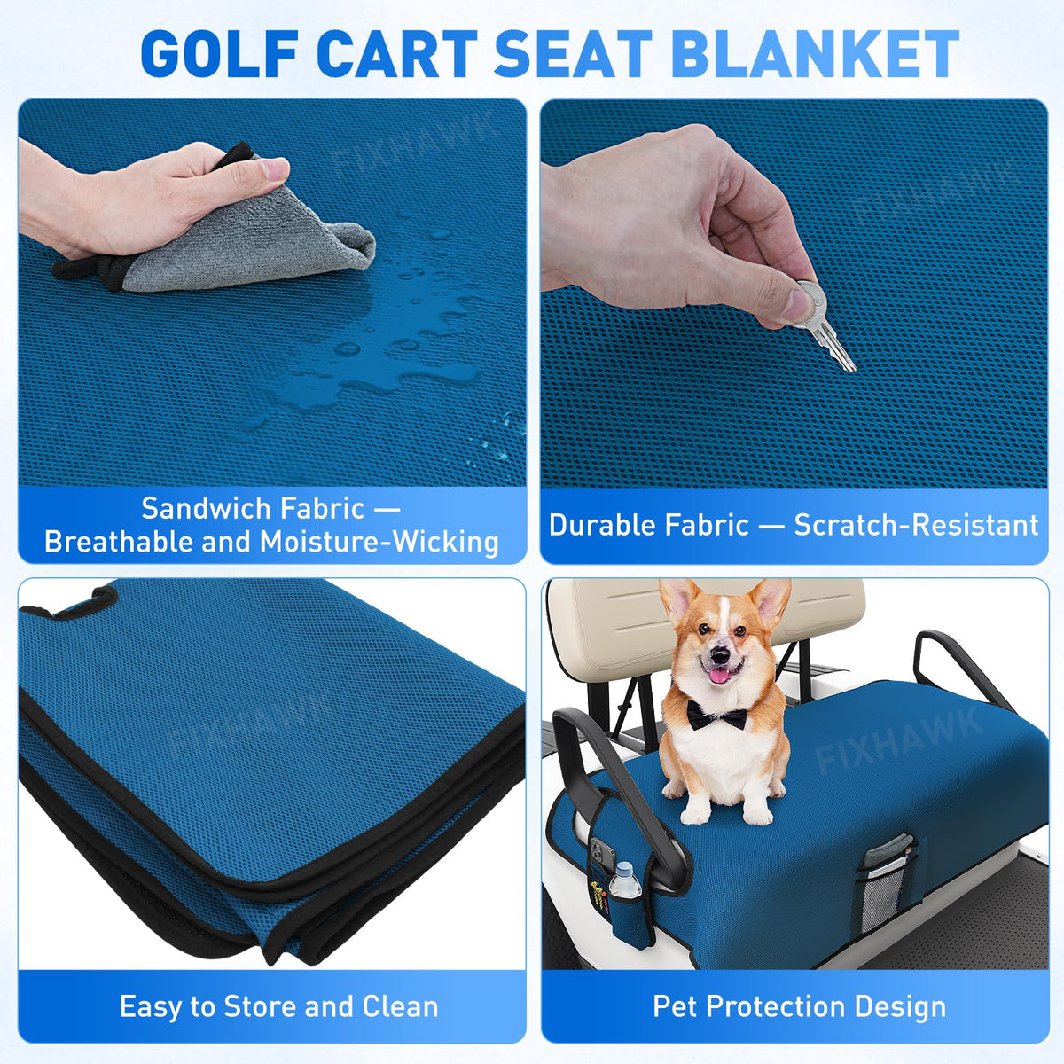 FIXHAWK club car fit seat cover demonstrating snug fit