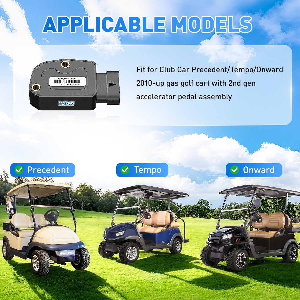 FIXHAWK compatibility with Club Car Precedent and 2010+ carts.