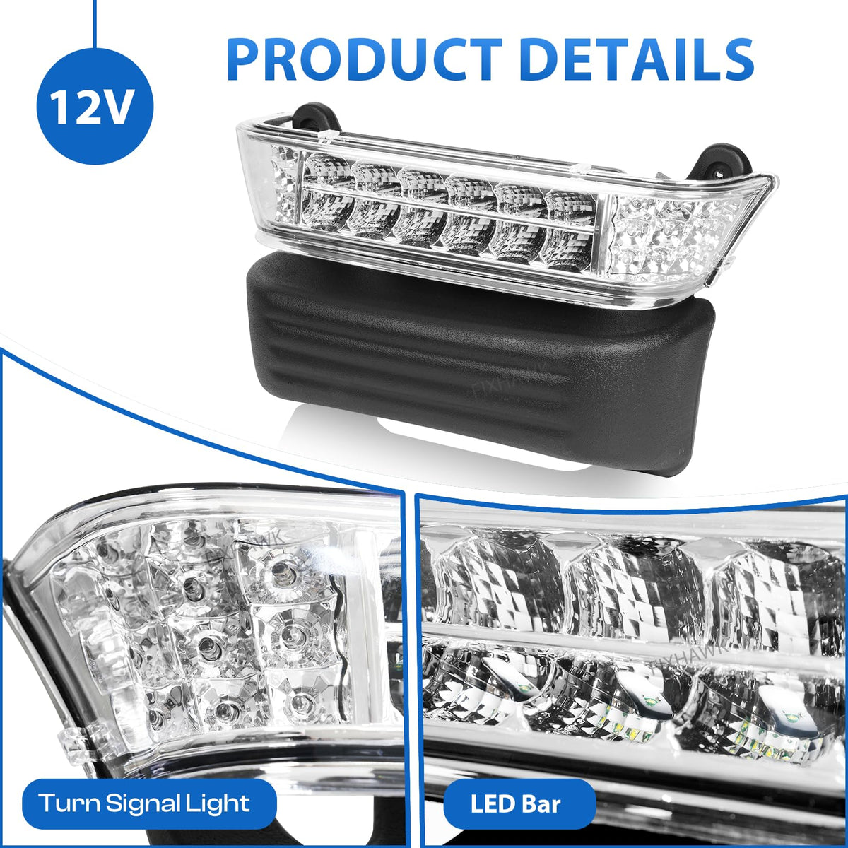 Night-use scenario: FIXHAWK headlight kit enhances visibility on Club Car Precedent.