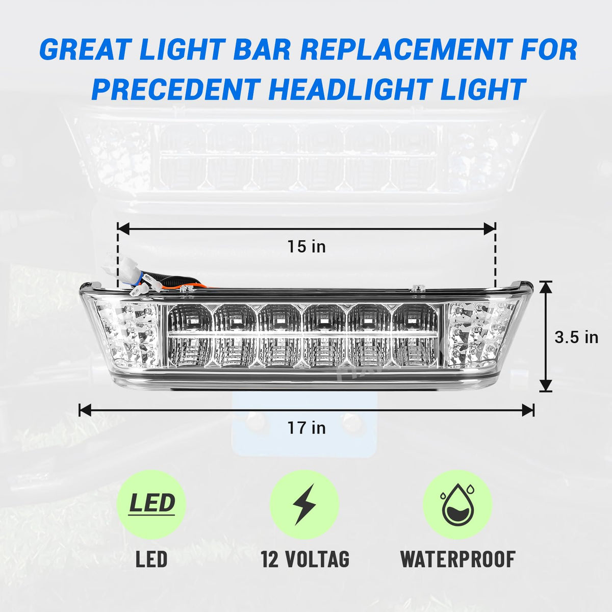 Night riding with FIXHAWK bar improves path clarity for golf carts.