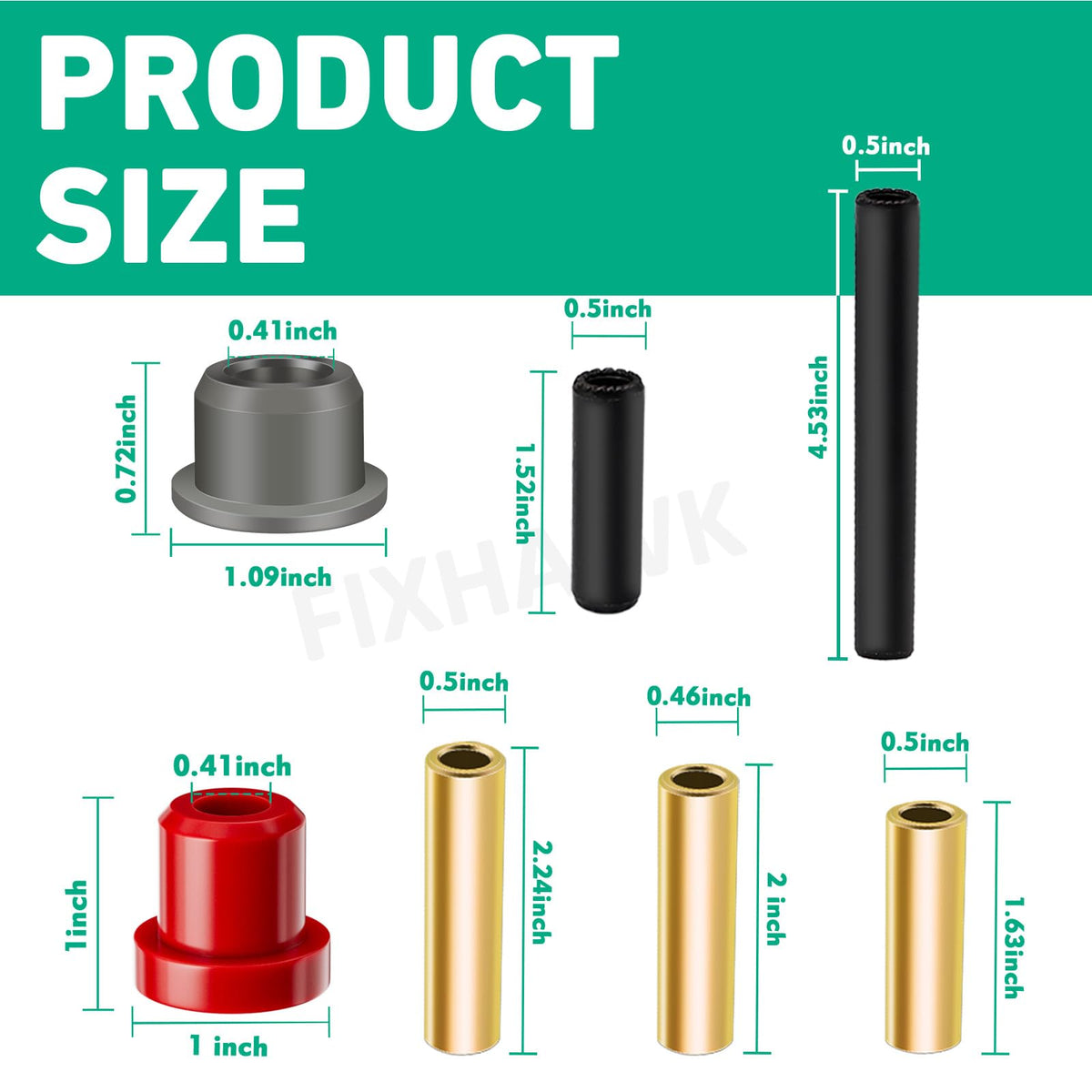 FIXHAWK Club Car Precedent polyurethane bushings gray finish durability