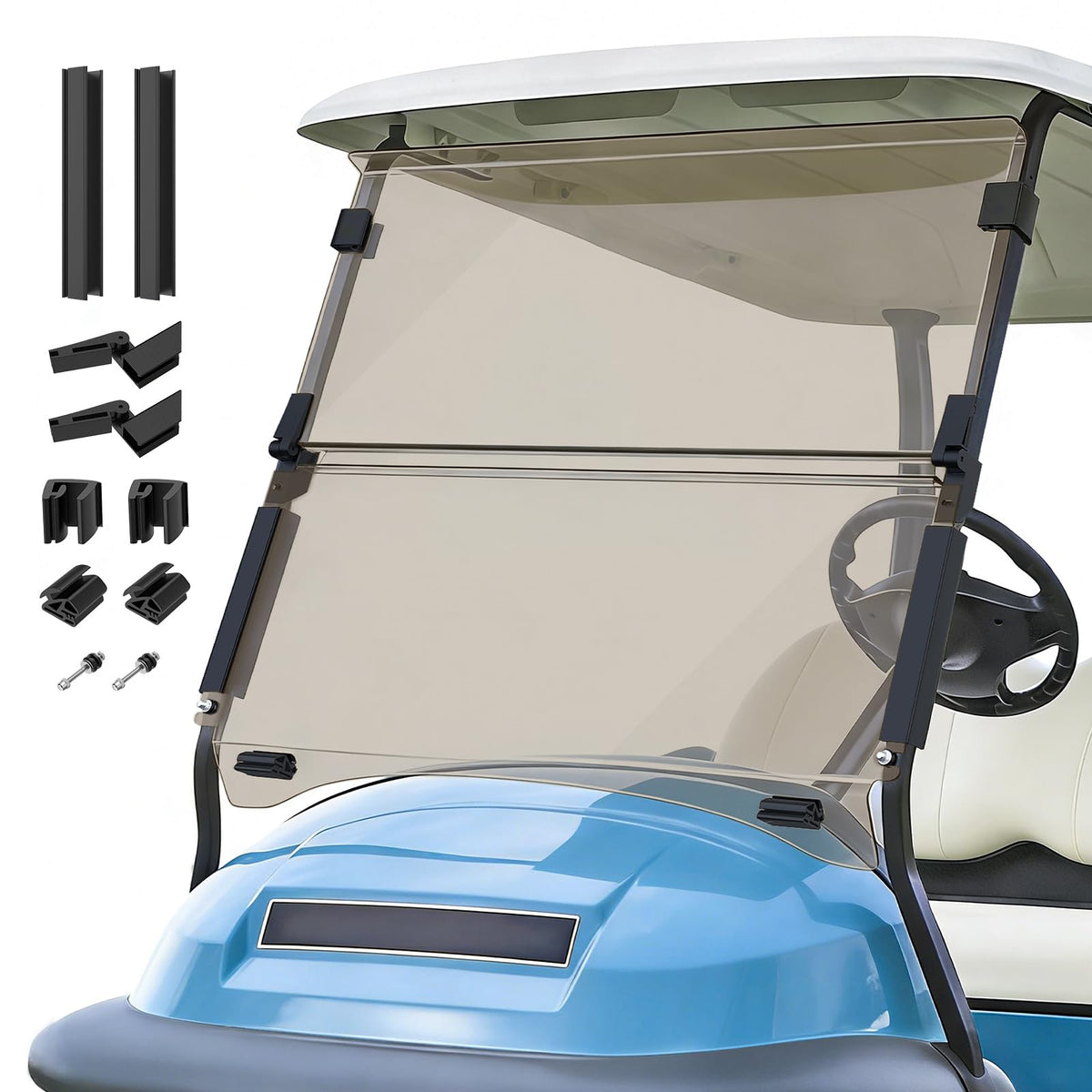 FIXHAWK Club Car Precedent windshield front view with glare-free clarity