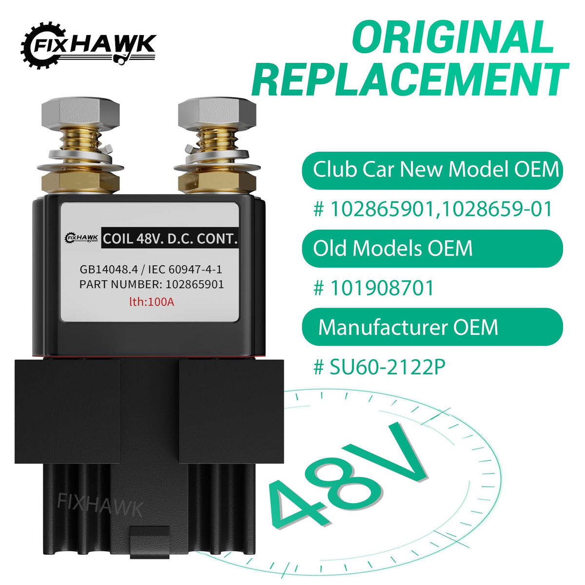Close-up of FIXHAWK resistor assembly included with the 48V solenoid
