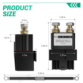Side-angle view of FIXHAWK 48V solenoid mounted on a golf cart