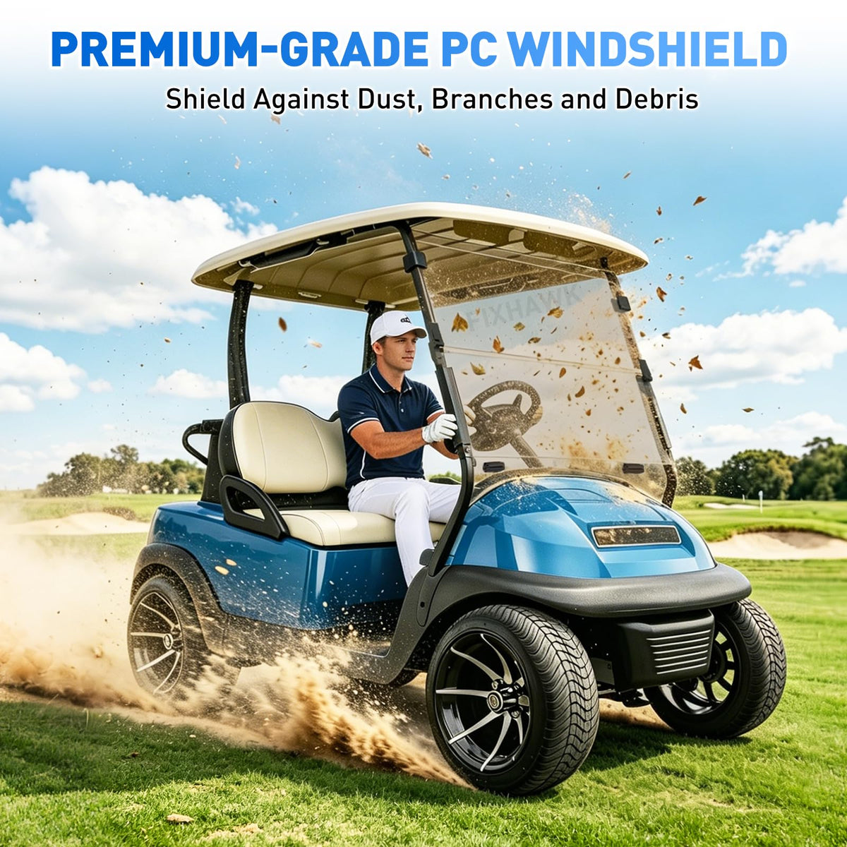 FIXHAWK Club Car Precedent windshield 4mm PC material close-up durability